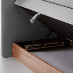 Discount Wohnen Komplettes Stauraumbett in Grau & Walnuss - Lenns