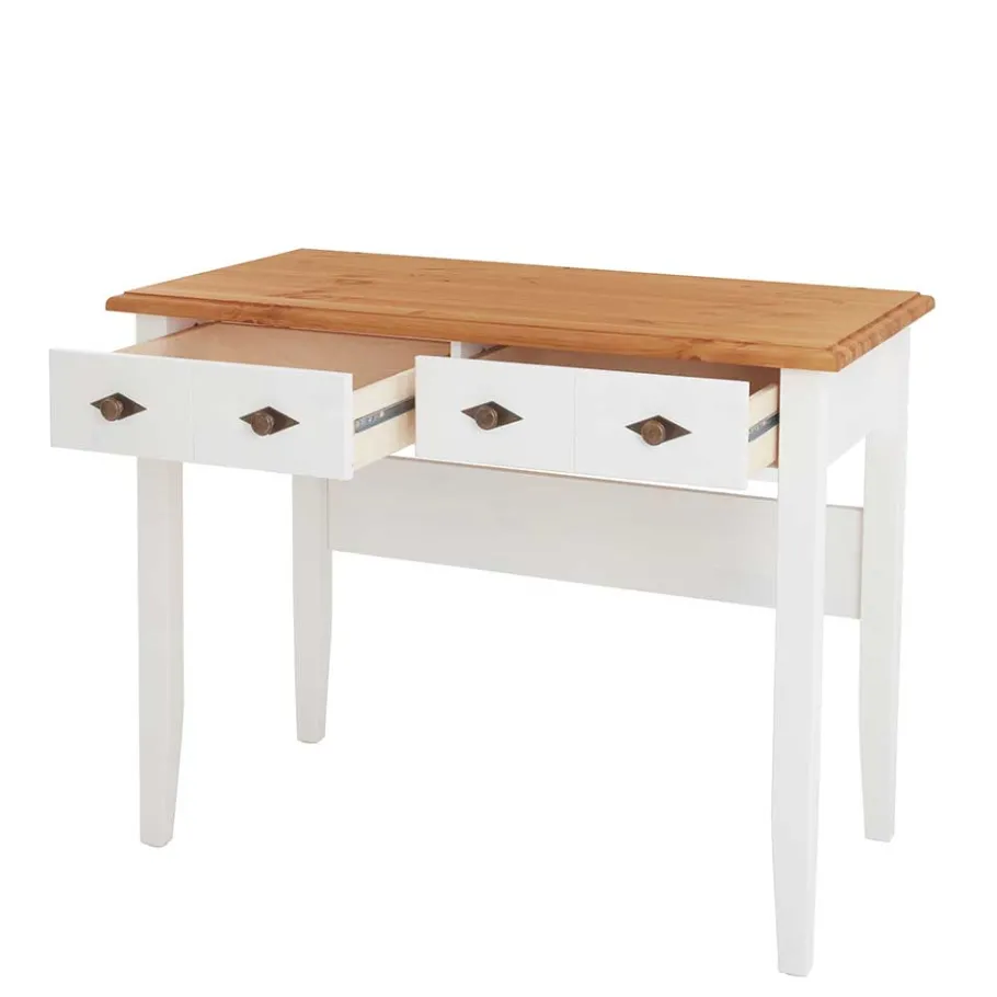 Best Wohnen Konsole Schreibtisch aus Kiefer Lauge & Weiß - Sibiuta