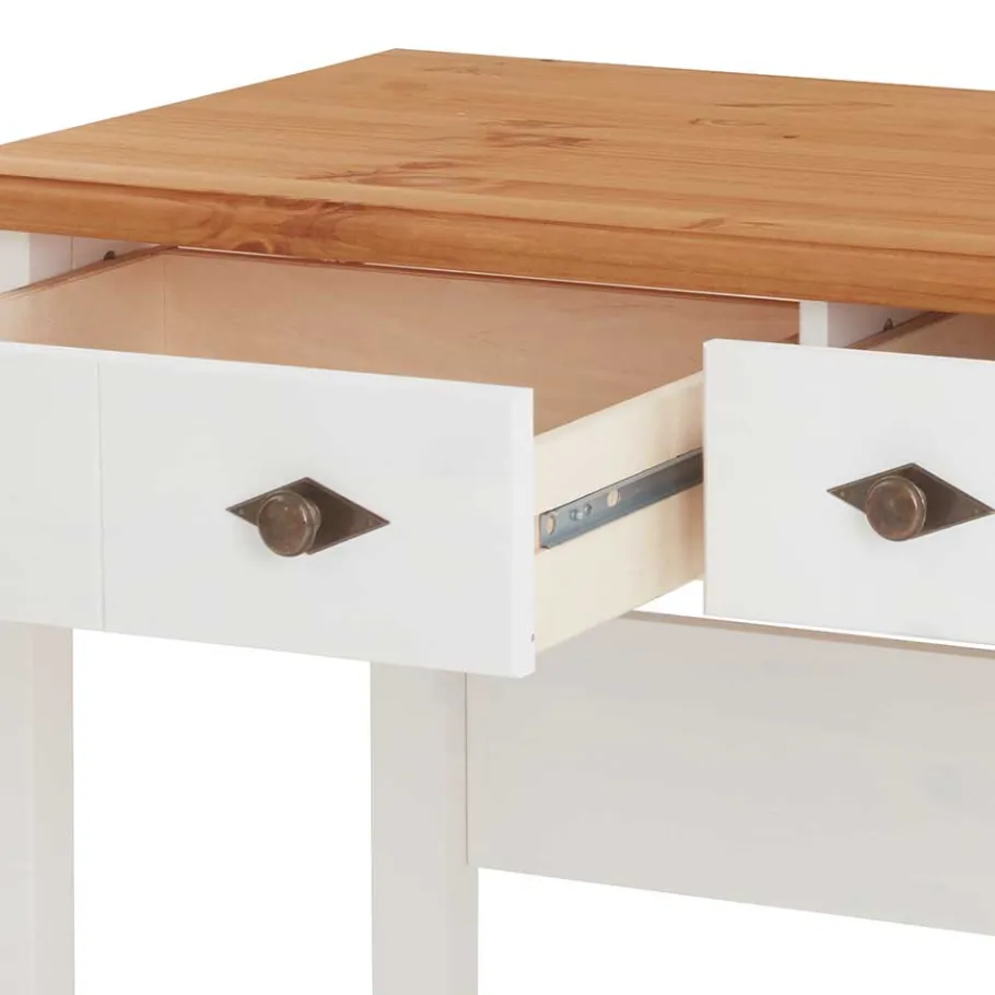 Best Wohnen Konsole Schreibtisch aus Kiefer Lauge & Weiß - Sibiuta