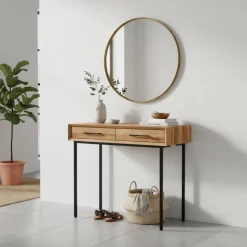 Hot Wohnen Konsolentisch aus Wildeiche & Metall - Kerfa