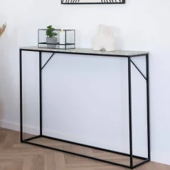 Outlet Wohnen Konsolentisch in Marmoroptik Beigegrau - Chica