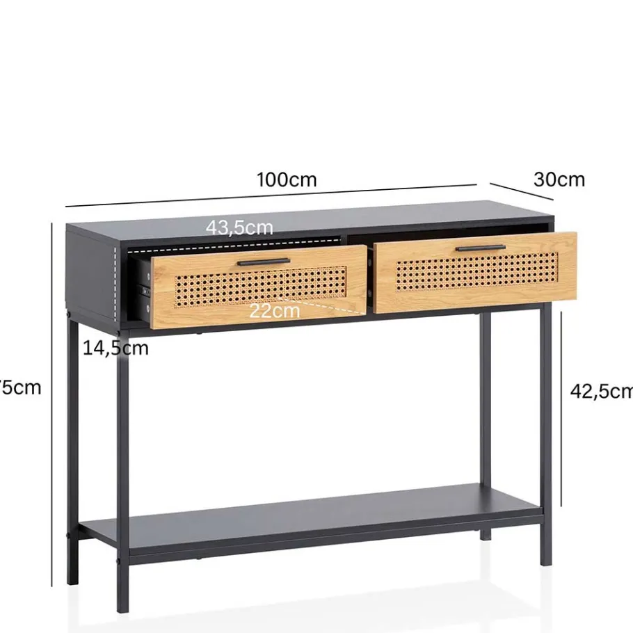 New Wohnen Konsolentisch in Natur und Schwarz - Around
