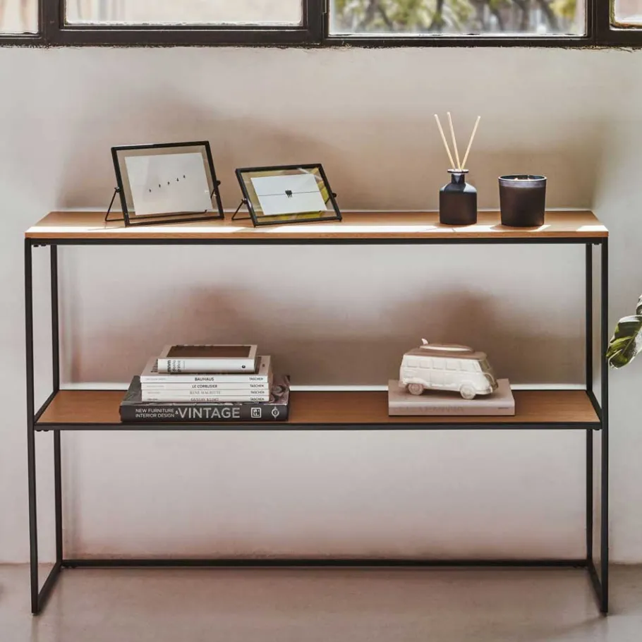Discount Wohnen Konsolentisch Regal in Eiche Natur - Bosso