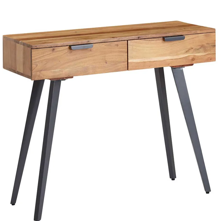 New Wohnen Konsolentisch Schreibtisch aus Akazie & Metall - Ishi
