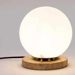 Sale Wohnen Kugel Tischlampe aus Milchglas Weiß - Zadura