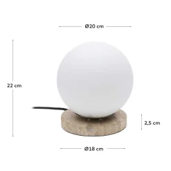 Sale Wohnen Kugel Tischlampe aus Milchglas Weiß - Zadura