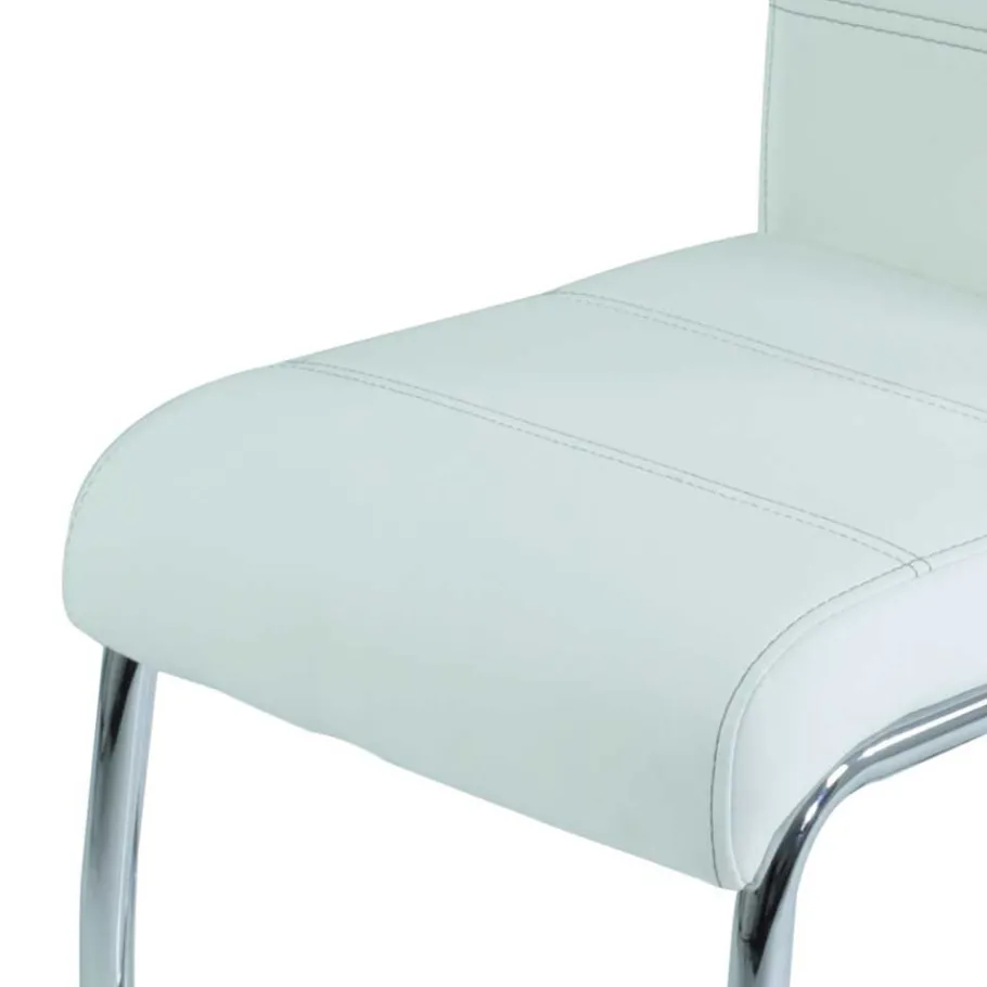 Discount Wohnen Kunstleder Esszimmer Stühle in Weiß - Mengiz (Set)