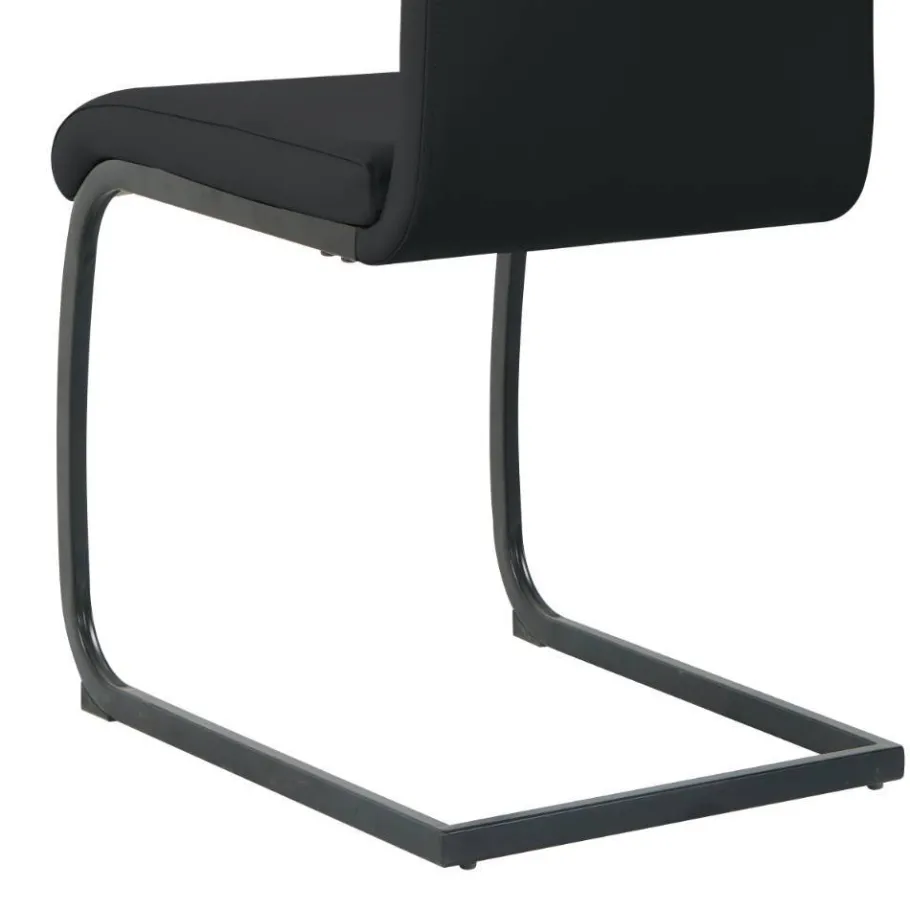 Online Wohnen Kunstleder Freischwinger in Schwarz - Pencras (2er Set)