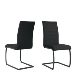 Online Wohnen Kunstleder Freischwinger in Schwarz - Pencras (2er Set)