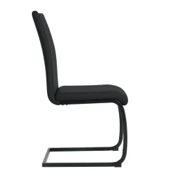 Online Wohnen Kunstleder Freischwinger in Schwarz - Pencras (2er Set)
