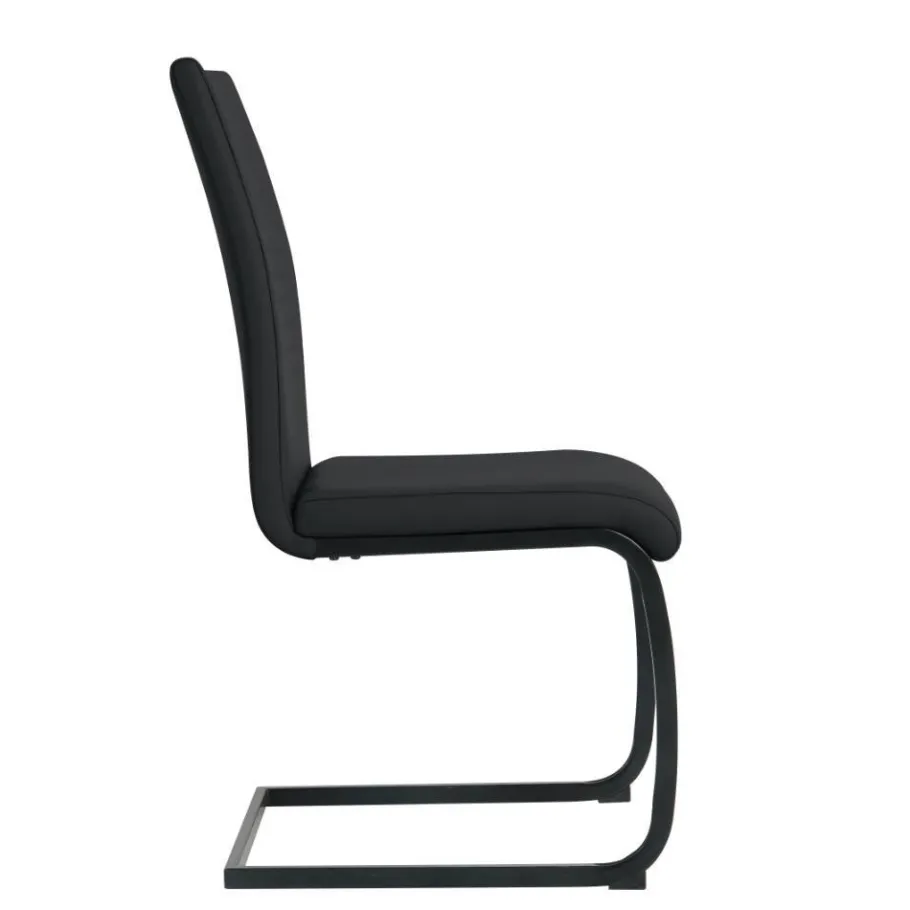 Online Wohnen Kunstleder Freischwinger in Schwarz - Pencras (2er Set)