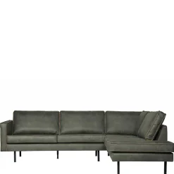 New Wohnen Kunstleder Polsterecke in Oliv Grün - Ruvenz
