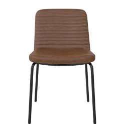 Online Wohnen Kunstleder Polsterstühle in Braun - Laddion (2er Set)