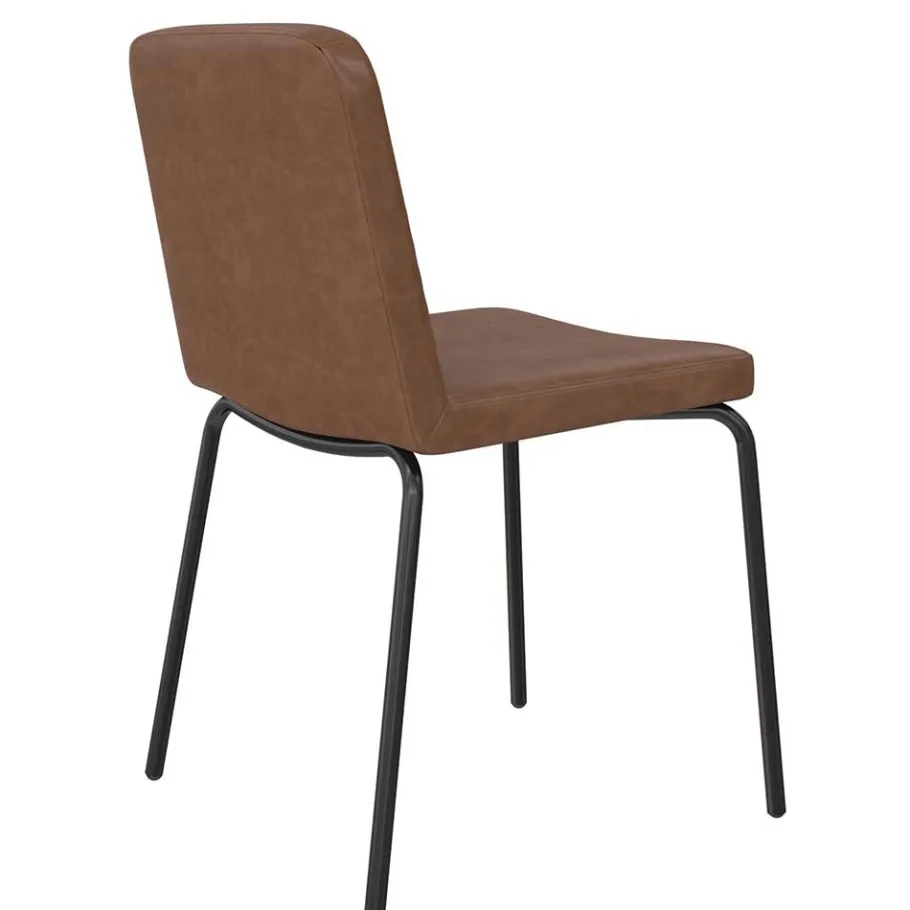 Online Wohnen Kunstleder Polsterstühle in Braun - Laddion (2er Set)