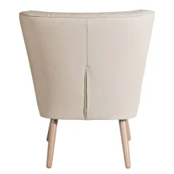 Clearance Wohnen Kunstleder Retrosessel in Beige und Buche - Sylverta