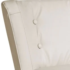 Clearance Wohnen Kunstleder Retrosessel in Beige und Buche - Sylverta