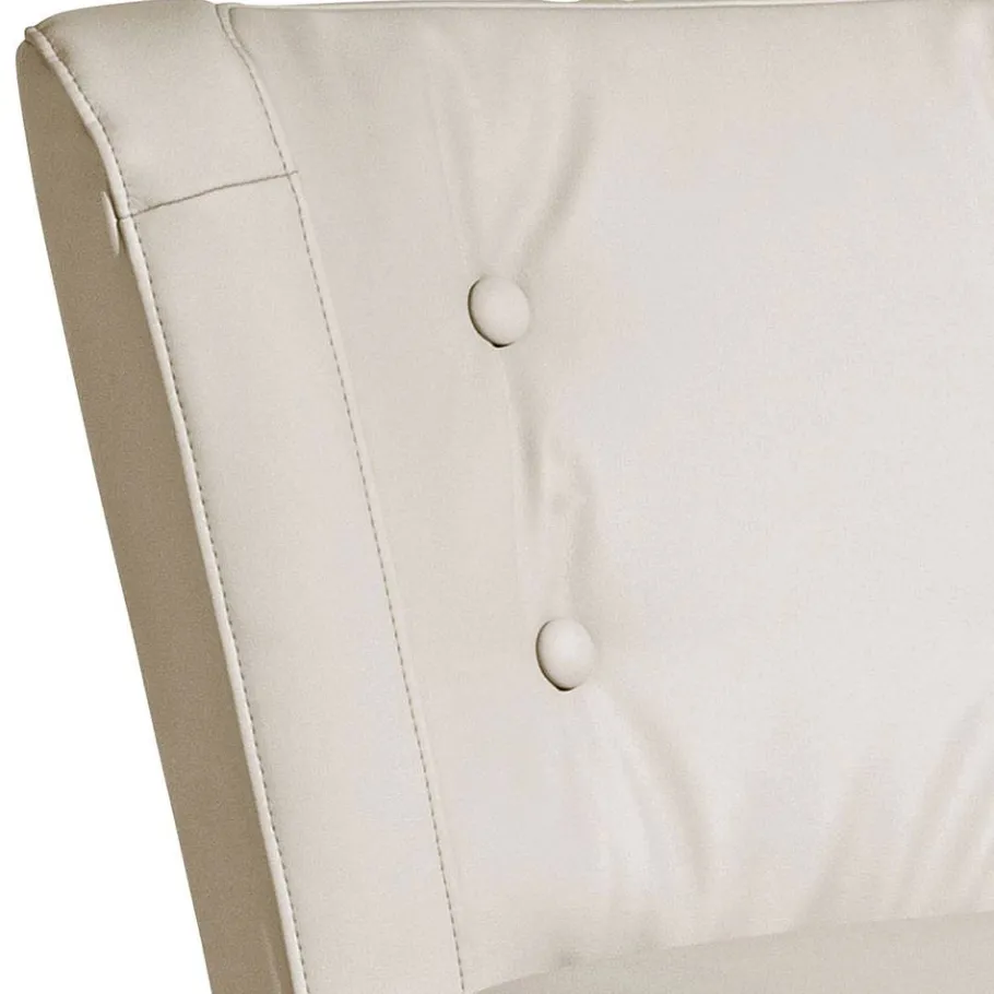 Clearance Wohnen Kunstleder Retrosessel in Beige und Buche - Sylverta