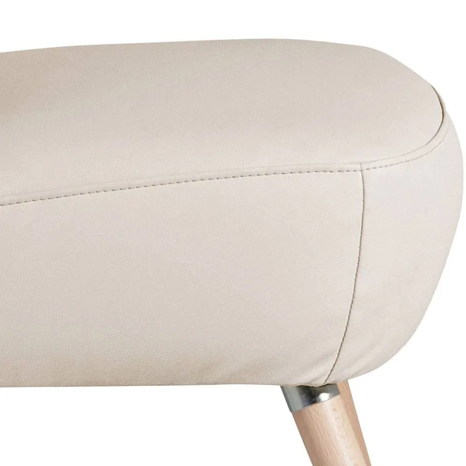 Clearance Wohnen Kunstleder Retrosessel in Beige und Buche - Sylverta