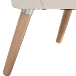 Clearance Wohnen Kunstleder Retrosessel in Beige und Buche - Sylverta
