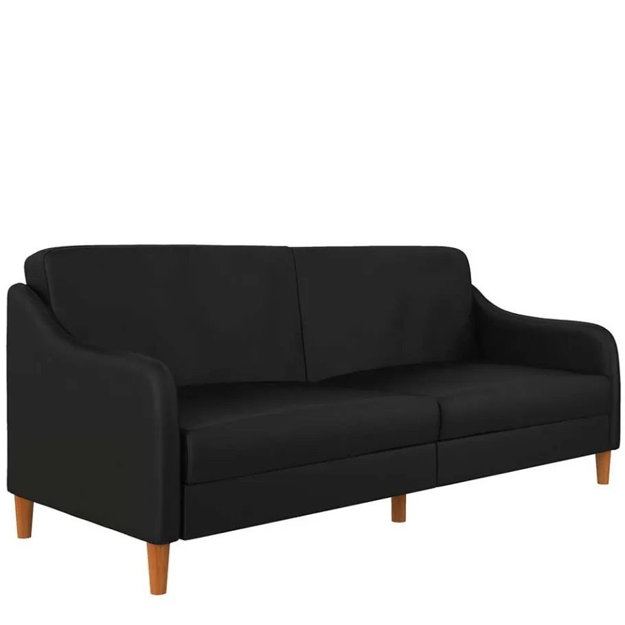 Sale Wohnen Kunstleder Schlafsofa in Schwarz - Marc