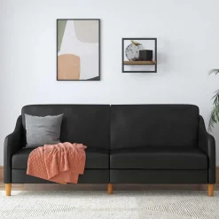Sale Wohnen Kunstleder Schlafsofa in Schwarz - Marc