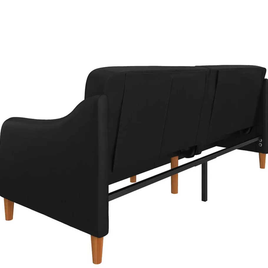 Sale Wohnen Kunstleder Schlafsofa in Schwarz - Marc