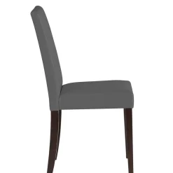 New Wohnen Kunstleder Stühle in Grau mit Wenge - Burina (2er Set)