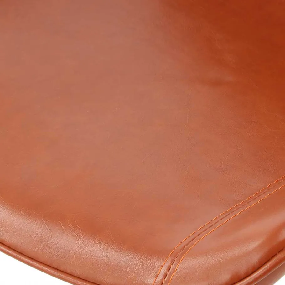 Clearance Wohnen Kunstleder Stuhl in Cognac Braun - Calumja (2er Set)