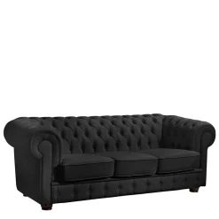 Sale Wohnen Kunstleder Wohnzimmercouch in Schwarz - Riscos