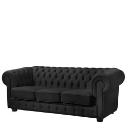Sale Wohnen Kunstleder Wohnzimmercouch in Schwarz - Riscos
