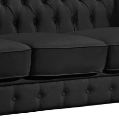 Sale Wohnen Kunstleder Wohnzimmercouch in Schwarz - Riscos