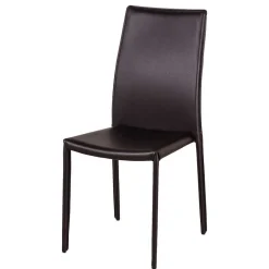 Best Wohnen Kunstlederstuhl in Braun Badija als Stapelstuhl platzsparend (4er Set)