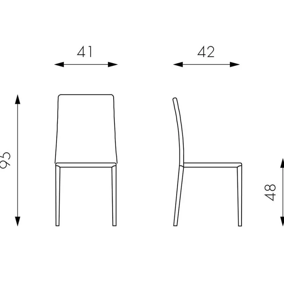 Best Wohnen Kunstlederstuhl in Braun Badija als Stapelstuhl platzsparend (4er Set)