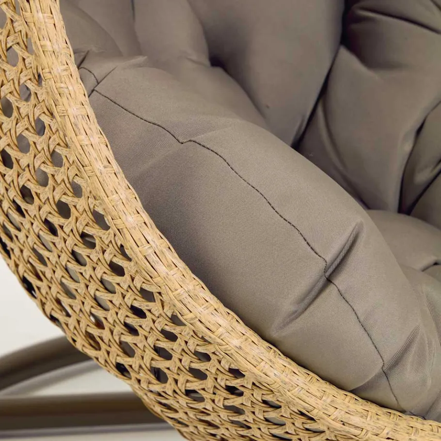 Best Wohnen Kunstrattan Hängesessel in Naturoptik Beige - Trokania
