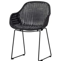 Wohnen Kunstrattan Stühle in Schwarz - Delhia (2er Set)