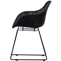 Wohnen Kunstrattan Stühle in Schwarz - Delhia (2er Set)