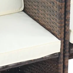 New Wohnen Kunstratten Outdoorstühle in Braun - Dorau (2er Set)