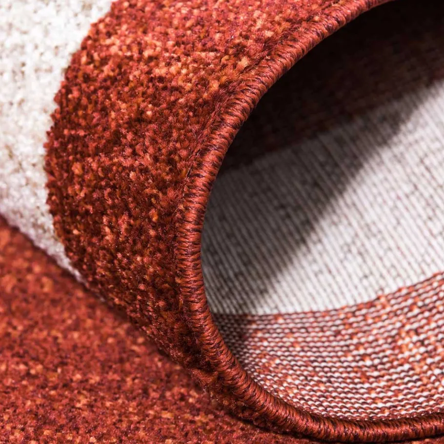 Sale Wohnen Kurzflor Teppich in Terracotta - Surin