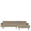 Outlet Wohnen L Sofa in Khaki und Schwarz - Retro Style - Afeiro