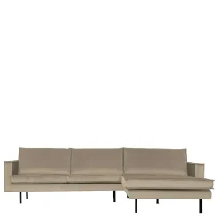 Outlet Wohnen L Sofa in Khaki und Schwarz - Retro Style - Afeiro