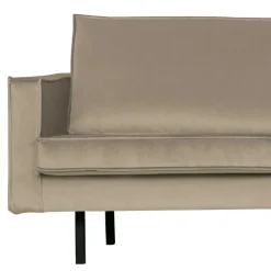 Outlet Wohnen L Sofa in Khaki und Schwarz - Retro Style - Afeiro