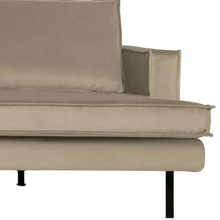 Outlet Wohnen L Sofa in Khaki und Schwarz - Retro Style - Afeiro
