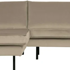 Outlet Wohnen L Sofa in Khaki und Schwarz - Retro Style - Afeiro