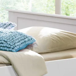 Outlet Wohnen Lackiertes Kiefernholz Ehebett in Weiß - Velriva