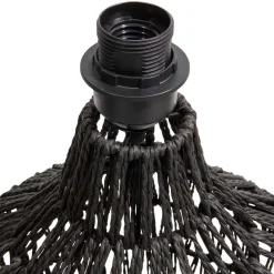 Outlet Wohnen Lampenfuß aus Metall mit Papierkordel Geflecht - Notana