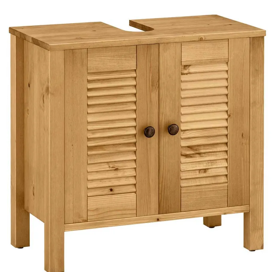 Discount Wohnen Landhaus Badmöbel aus Massivholz - Zavieca (vierteilig)