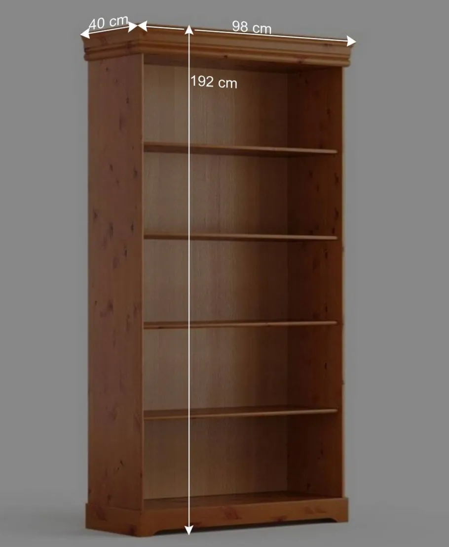 Best Wohnen Landhaus Bücherregal aus Kiefer Massivholz - Lusanne