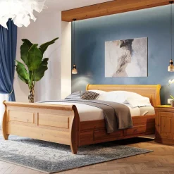 Clearance Wohnen Landhaus Bett in 140x200 mit Schubladen - Lusanne