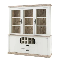 Clearance Wohnen Landhaus Buffet Schrank in Weiß Pinie Nedita 184 cm breit