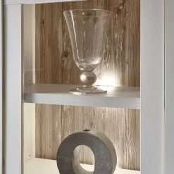 Clearance Wohnen Landhaus Buffet Schrank in Weiß Pinie Nedita 184 cm breit
